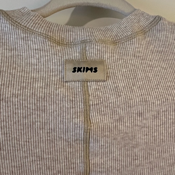 SKIMS Cotton Rib Henley Mini Dress - Picture 3 of 6